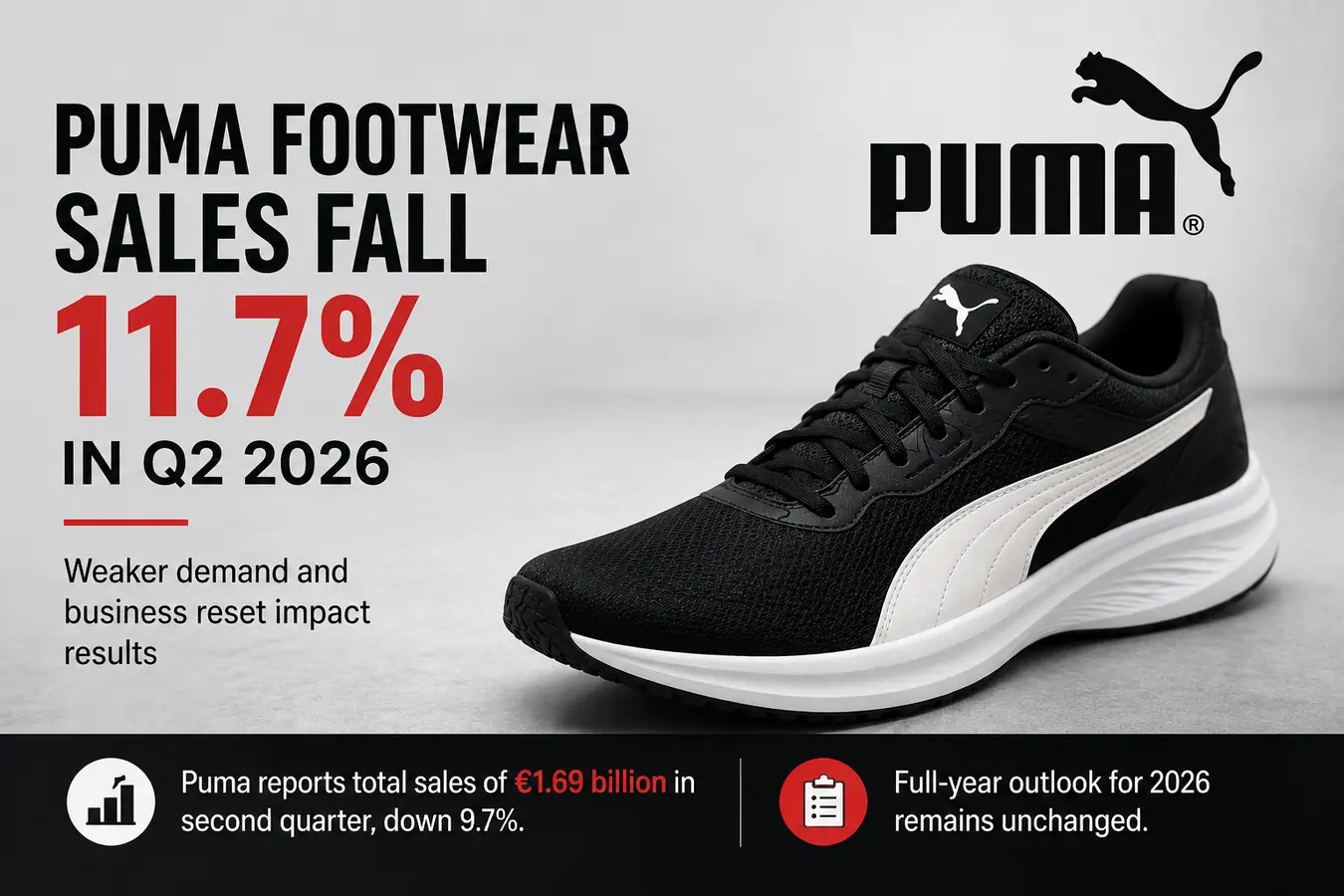 Puma Footwear Sales Fall 11.7% in Q2 2026
