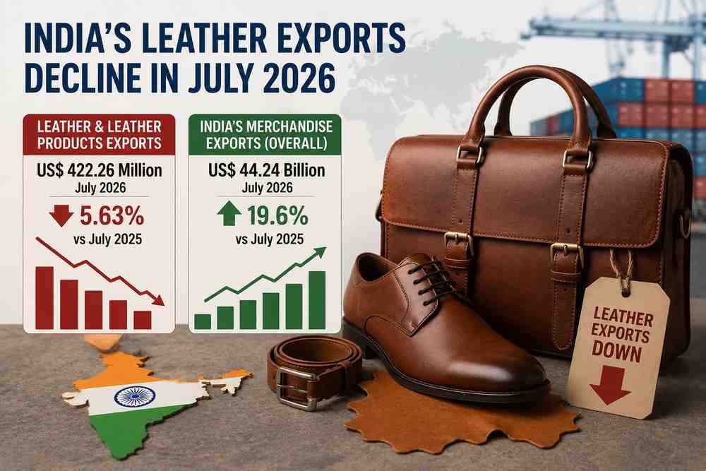 India's Leather Exports Dip in July, Even as Overall Trade Booms